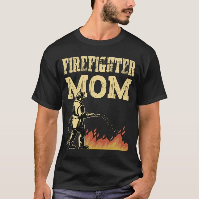 Maman pompier Mère soutien le T-Shirt fin (Devant)