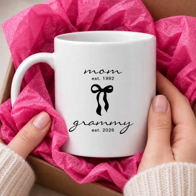 Maman pour mamie tasse avec un nœud (Créateur téléchargé)