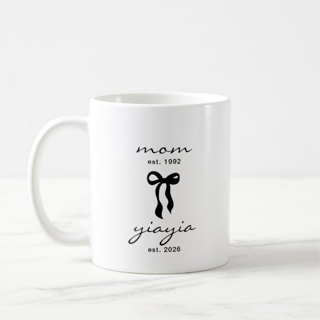 Maman pour Yiayia Tasse avec un nœud (Gauche)