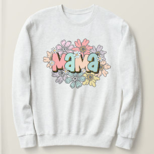 Maman Pullover Retro Mama Floral Sweatshirt