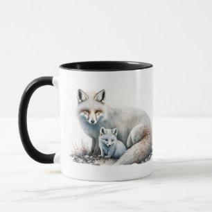 Maman Renard Arctique et Tasse de Petit