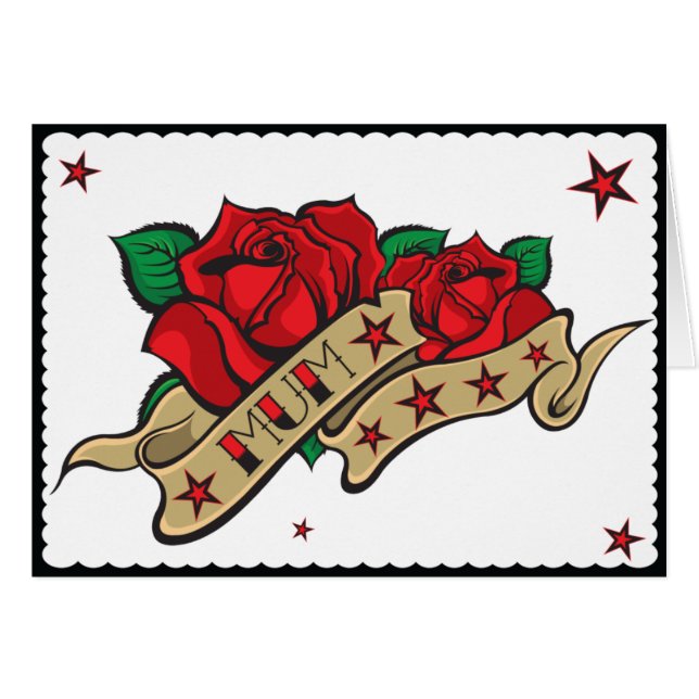 Maman rose de tatouage (Devant horizontal)