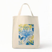 Maman Sac fourre-tout Floral bleu jaune