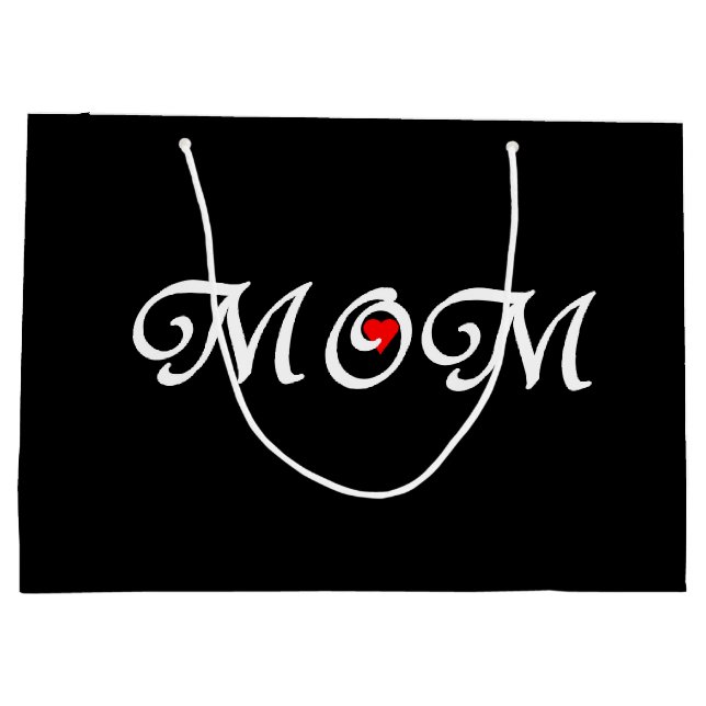 Maman sur Arrière - plan noir avec sac cadeau de R (Dos)