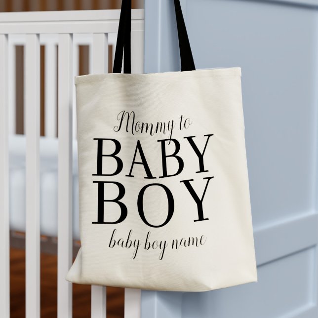 Maman to Baby Boy Nom Nouveau Sac fourre-tout Mama (Just add your baby's name to this cute tote bag)