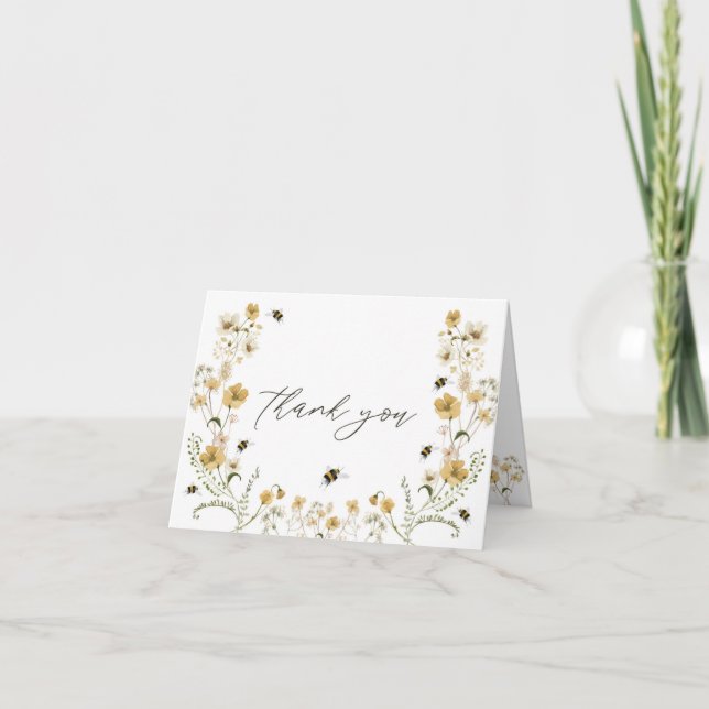 Maman to Bee Baby shower Carte de remerciements (Devant)