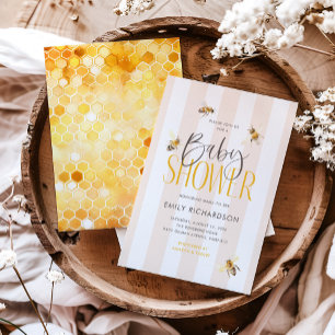 Maman to Bee Honey Neutre Baby shower Invitation