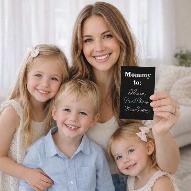 Maman to : Pink Blue Kids Noms de la carte d'appel (Créateur téléchargé)