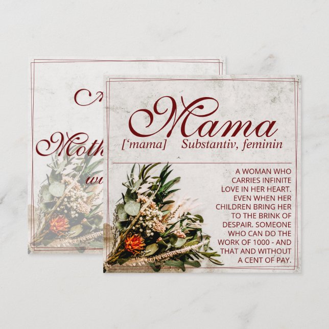 Maman - tout simplement irremplaçable - Bouquet (Devant / Derrière)