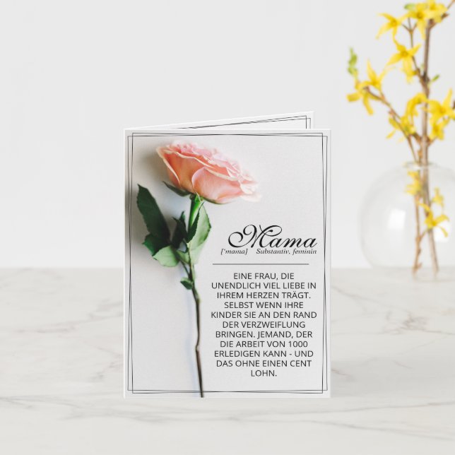 Maman - tout simplement irremplaçable | Carte clas (Fleur jaune)