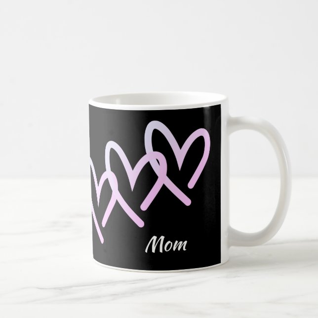 Maman Triple Black Heart Coffee Mug (Droite)
