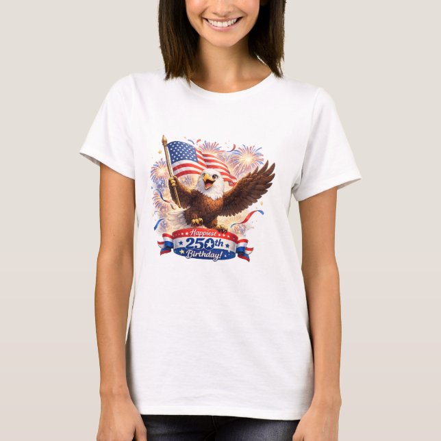 maman Tshirt Joyeux 250e anniversaire USA! (Devant)