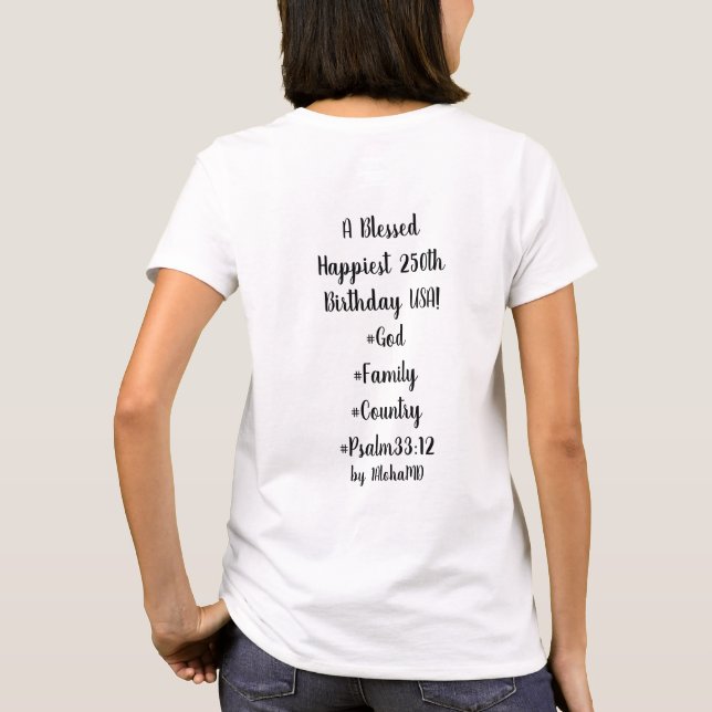 maman Tshirt Joyeux 250e anniversaire USA! (Dos)