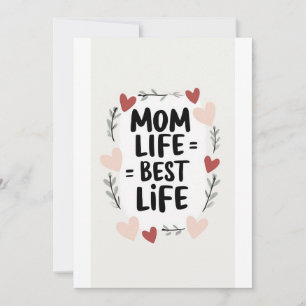 Maman Vie = Best Life, carte cadeau de jour mère