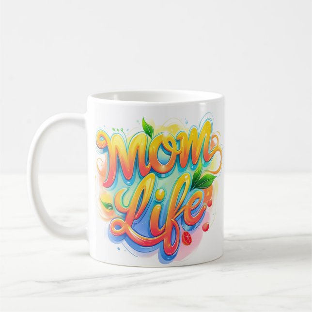 Maman Vie Nom personnalisé Mug - Citronnelle Inspi (Gauche)