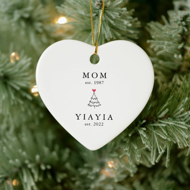 Maman | Yiayia Année de création. Ornement de Noël (Arbre)