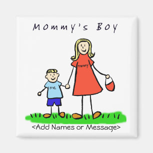 Maman's Boy - Mère et Fils Blonde Family Magnet