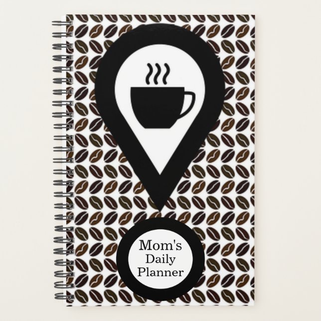 Maman's Daily Planner Coffee Bean Mug noir & blanc (Devant)