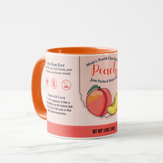 Maman's World Class Peach Love Jam Mug (Devant gauche)