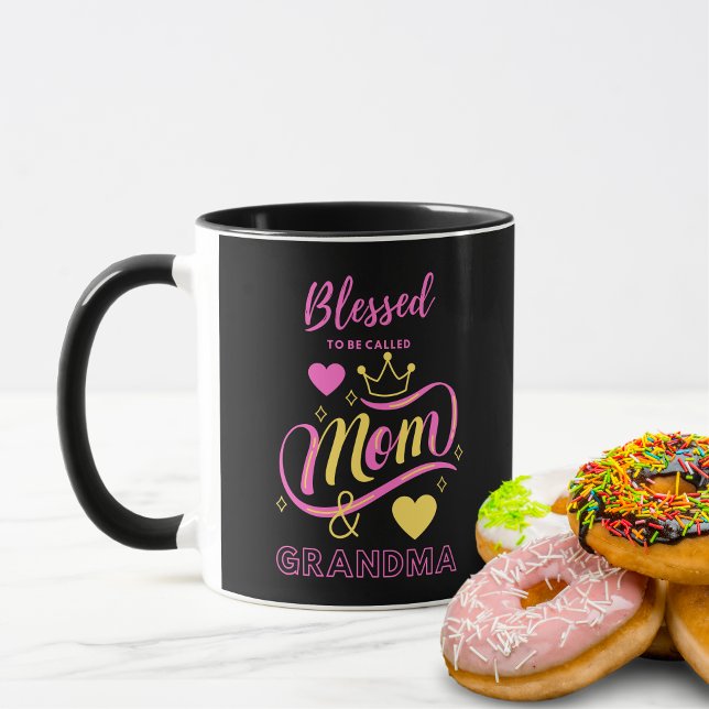 Mamie Mug - Heureuse d'être appelée maman et grand (Créateur téléchargé)
