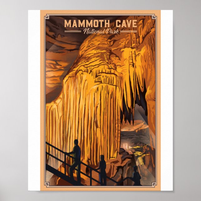 Mammoth Cave National Park Litho Poster d'artisana (Devant)