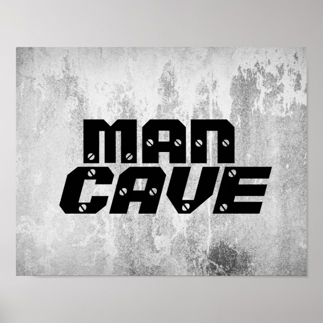 man cave citation poster texte en gras sur gris (Devant)