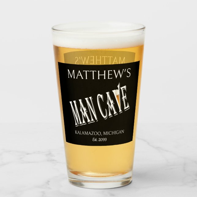 Man Cave Pub Pint Bière Soda Verres Vaisselle (Devant (rempli))