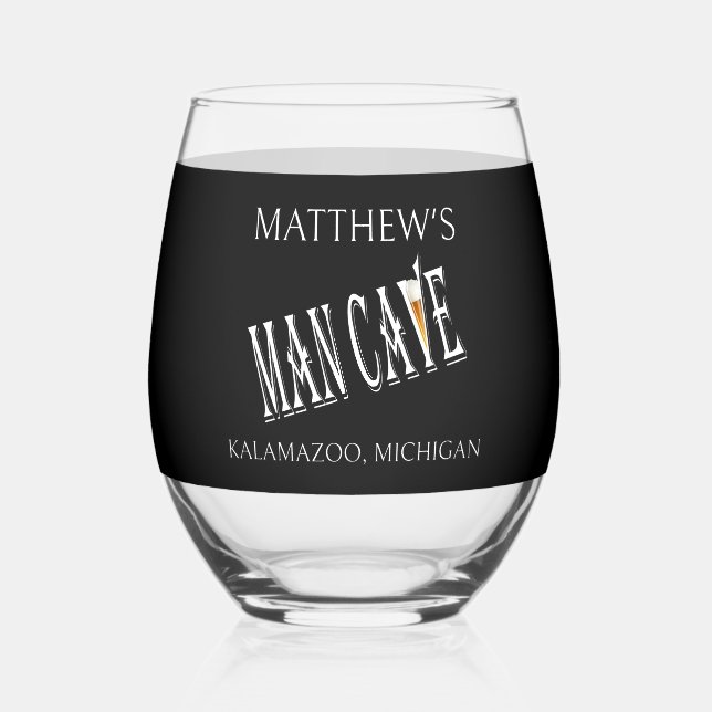 Man Cave Pub Vins Stemless Verres Vin Vaisselle (Recto)