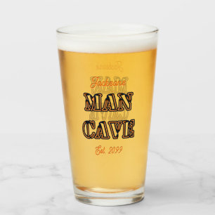 Man Cave Texte Effet Pint Bière Verre Drinkware