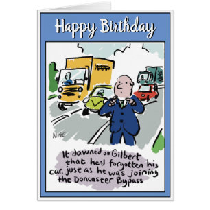 Man Driving se rend compte qu'il a oublié sa voitu