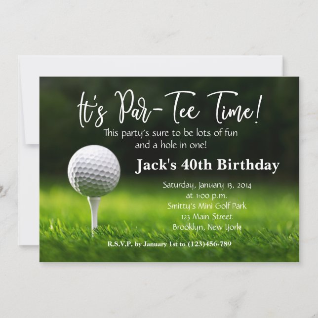 Man Golf Invitation Anniversaire (Devant)