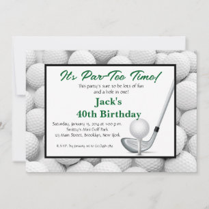 Man Golf Invitation Anniversaire