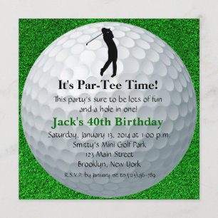 Man Golf Invitation Anniversaire