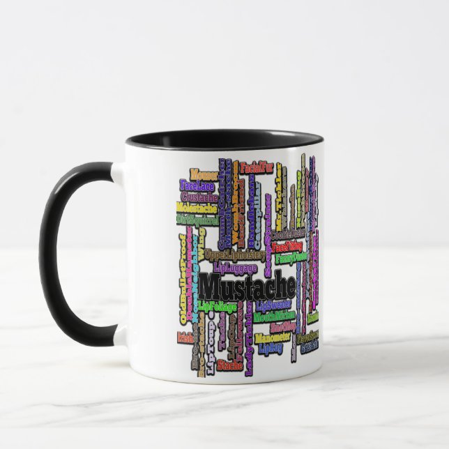 Man Mug Drôle Texte Moustache Moustache Caterpilla (Gauche)