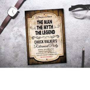 Man Myth Legend Retraite Invitation