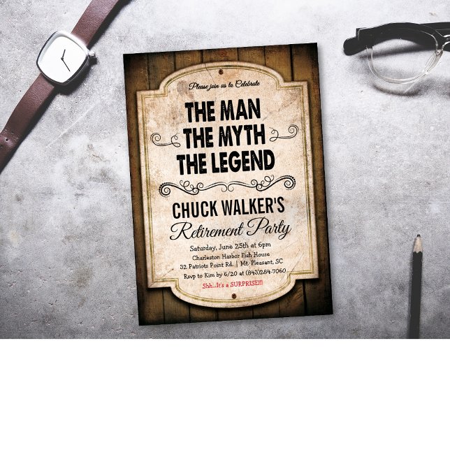 Man Myth Legend Retraite Invitation (Créateur téléchargé)