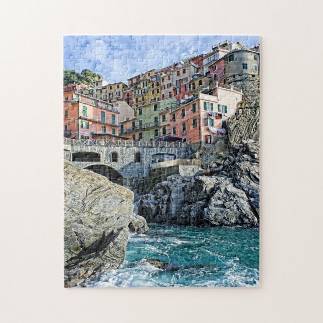 Manarola coloré, Italie - le puzzle de Cinque (Vertical)