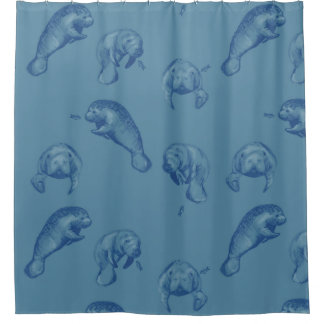 Manatee Ocean bleu rideau de douche
