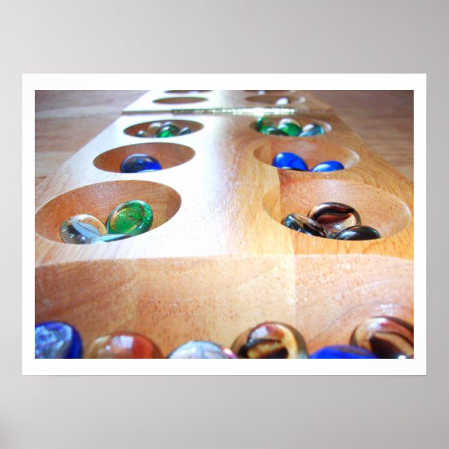 Mancala Board and Pieces Poster (Devant)