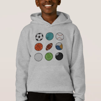 Manche longue à motif de balles de sports