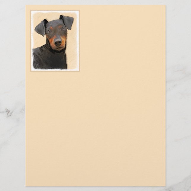 Manchester Terrier Peinture Art animal original (Devant)
