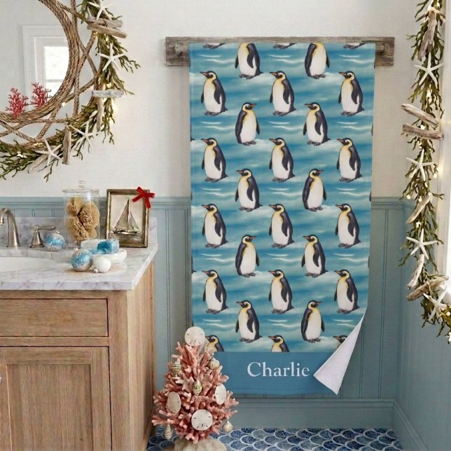 Manchot animal arctique côtier bleu aqua (Créateur téléchargé)