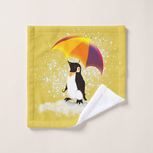 Manchot avec parapluie (Gant de toilette)