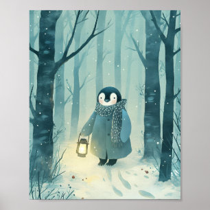 Manchot Cozy – Affiche de décoration pour la chamb