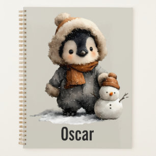 Manchot d'hiver avec motif de bonhomme de neige