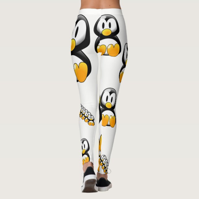 manchot jaune leggings blancs adolescent (Dos)