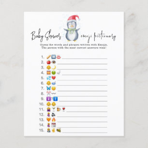Manchot - Jeu d'images Emoji Baby Shower
