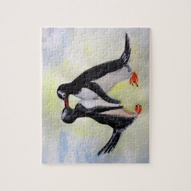 Manchots embrassent  Puzzle de dessin (Vertical)