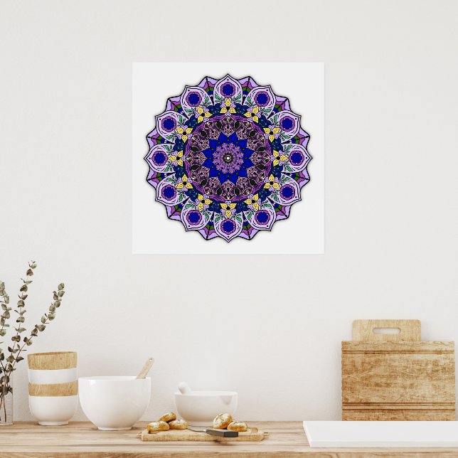 Mandala 12-2 Myrtille - Affiche (Cuisine)