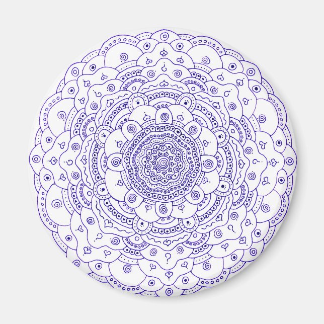 Mandala 6 Magnet rond (Devant)